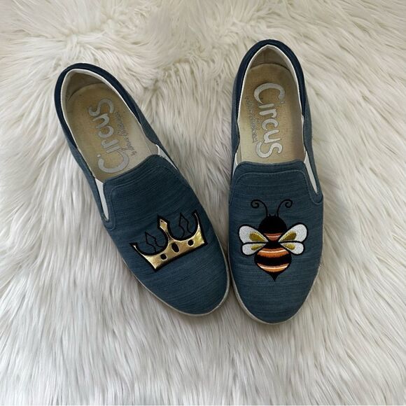 [Sam Edelman] Queen Bee Chambray Sneakers - Size 8 - Picture 1 of 4